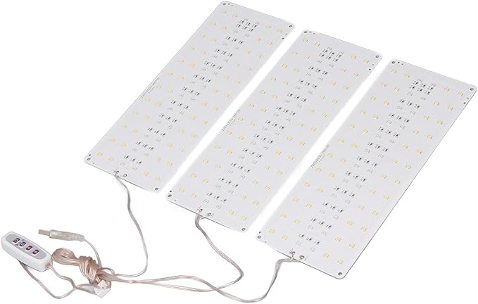 Under Cabinet Plant Grow Light Full Dimmable 10 Levels USB 5V 3 Head - Wide Coverage Memory Timing Ideal for Indoor and Succulent Growth (3 Head)