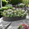 Metal Raised Garden Bed Large Planter Boxes Outdoor for Flowers and Vegetables Raised Flower Bed with Open Base for Better Drainage Durable Raised Beds for Gardening (Black2)