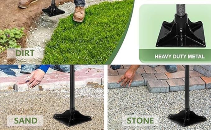 10 in Heavy Duty Steel Tamper Yard Soil Compactor for Landscaping Compacting Soil Gravel Asphalt Durable Hand Tamp Tool with Adjustable Handle(48 Length) (10 in)