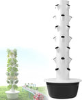 Soilless Cultivation Vertical Hydroponic Garden TowerAuto Water Circulate Vertical Growing TowerHydroponic Towerfor Indoor/Outdoor Hydroponics Growing Tower Black-5layers