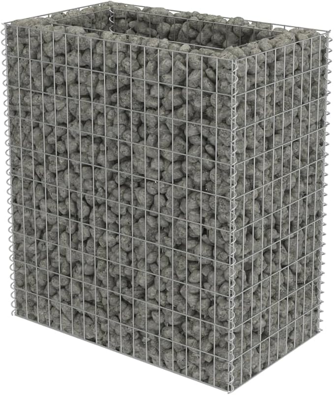 Gabion Raised Bed Galvanized Steel Gabion Planter Raised Bed Wire Fencing Patio Flower Plant Basket Rock Stone Fill Mesh Fence 35.4x19.7x39.4-349