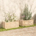 2pcs Wooden Garden Planter Box Outdoor Raised Garden Bed Garden Yard Wood Box for Vegetables Flowers Herbs and Succulents 39.4x19.7x19.7 Solid Wood Pine