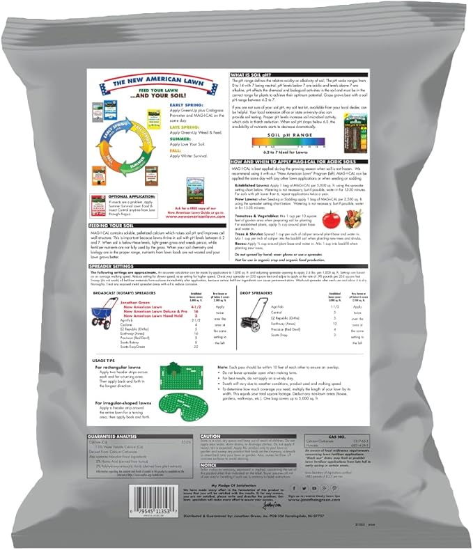 Jonathan Green (11353) Mag-I-Cal Soil Food for Lawns in Acidic Soil - Soil Amendment for Grass (5000 Sq. Ft.)