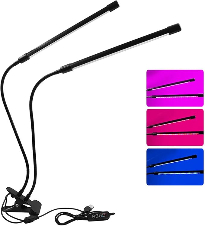 Clip-on Plant Flower Succulent Growing Light USB Full Spectrum Indoor Cultivation Seedling Bed Replenishment Waterproof Light 3H / 9H / 12H Timing 9 Levels Dimmer