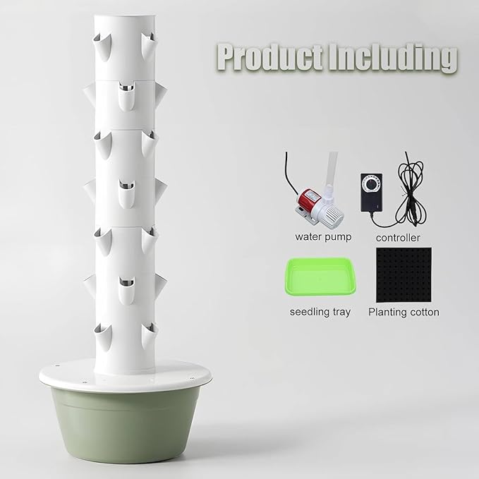 Vertical Hydroponic Grow Tower Aeroponic Tower Hydroponics Growing Kitswith LED Grow Lights and Automatic Timer for Fruits and Vegetables 5thfloor