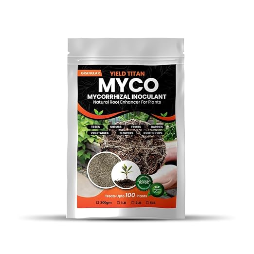 MYCO MYCORRHIZAL INOCULANT Root Enhancer for Bigger Stroger &amp Healthier Plants Roots - Organic Mycorrhizae Root Enhancer - Increases Nutrient Absorption &amp Crop Yields (5LB)