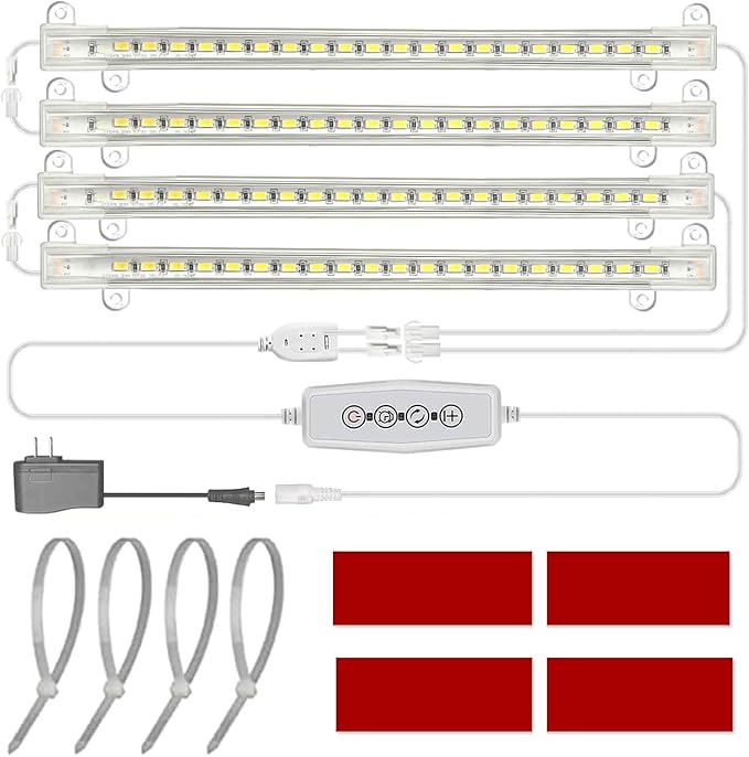 Grow Light for Indoor Plants Abonnyc 96 LEDS Plant Grow Light Strips 10 Inch Warm White Light &amp Red Light Full Spectrum with Auto On/Off Timer Sunlike Small Grow Lamp for Hydroponics Succulent 4