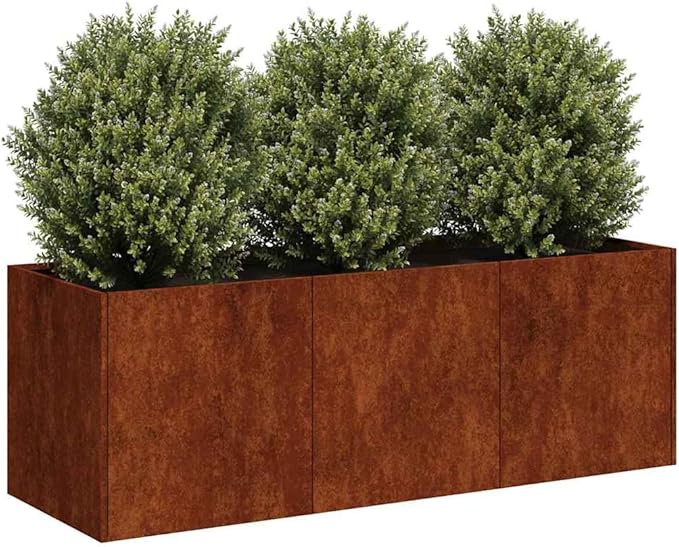 Weathering Steel Planter Box Rusty Raised Garden Beds for Flowers Vegetables Herbs 47.2x15.7x15.7-192