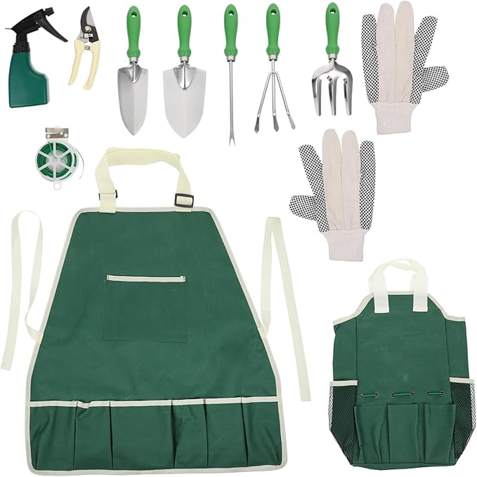 SUPVOX 11pcs Gardening Tool Set Ergonomic Handles for Easy Planting Weeding and Transplanting Garden Accessories for Home and Outdoor Use