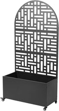 70 Tall Metal Garden Bed with Trellis Double-Sided Vertical Planter for Climbing Vegetables Space-Saving Raised Bed for Patio Small Yards &amp Balconies Drainage Holes