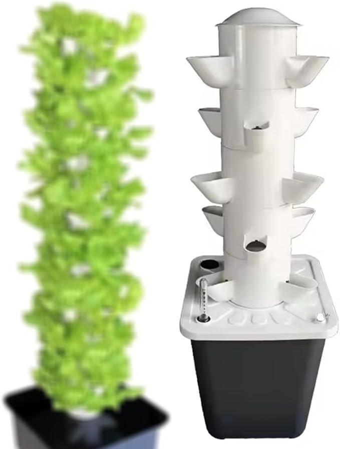 Hydroponics Growing System Tower Indoor Smart Garden Planter 15-Plants Vertical Hydroponic Tower for Vegetables Herbs and Fruits Automatic Watering