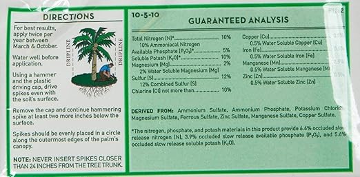 Jobe's 01010 5 Pack 10-5-10 Palm Tree Fertilizer Spikes - Quantity 4