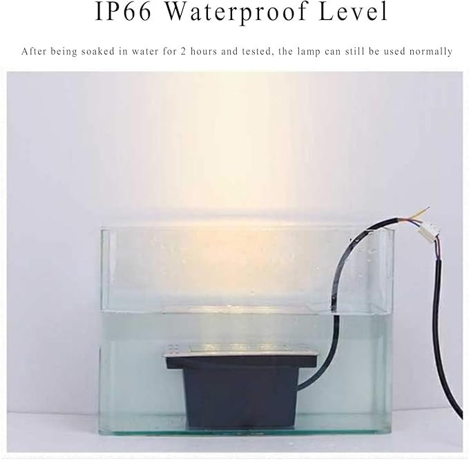 LED Square Recessed Ground Light IP66 Waterproof Garden Underground Light AC85-110V for Patio Step Driveway Landscape Lamp