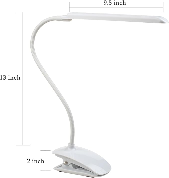 Grow Lamp for Plants 6W Adjustable Clip Desk Plants Grow Lights Lamp Bulb Clamp 360° Flexible Gooseneck for Indoor Plants (6W White)