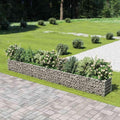 YAFF Galvanized Steel Gabion Raised Bed Rectangular Metal Gazebo Planter 177.2 x 19.7 x 19.7 in - Silver