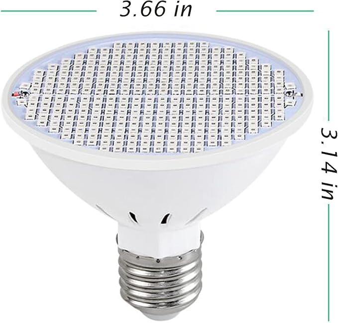 Plant Grow Lights Bulb200 LEDs Red and Blue Spectrum LED Indoor Plants Lights for Growing Seedling Vegetative Fruiting and Flowering. Pack of 4