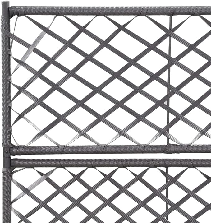 Trellis Raised Bed.Staircase Raised GardenWooden Raised Garden Beds Suitable for Growing Flowers Porch and Fruits Herbs with 2 Pots 22.8X11.8X42.1 Poly Rattan Black