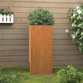 Corten Steel Raised Garden Bed 12.6x12.6x29.5 in Rustic Planter Box for Vegetable &amp Flower Outdoor Elevated Planter Box Weathered Patina Finish for Patio Balcony &amp Yard