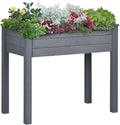 Planter Raised Beds Raised Garden Garden Planters 34 x 18 x 30 Wood Self-Draining with Bed Liner for Vegetables Herbs and Flowers Backyard Patio Balcony Use