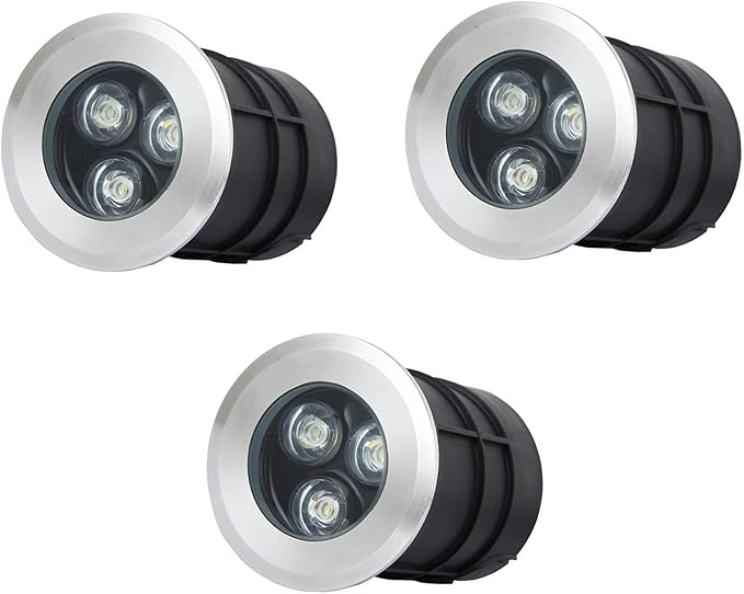 3PCS Ground LED Landscape Lights - Recessed Underwater Light 12V/24V Miniature Underwater Recessed Spotlight IP68 Waterproof Saltwater Pool Light for Swimming Pool OuYellow-52x85mm(24V)