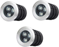 3PCS Ground LED Landscape Lights - Recessed Underwater Light 12V/24V Miniature Underwater Recessed Spotlight IP68 Waterproof Saltwater Pool Light for Swimming Pool OuBlue-62x90mm(12V)