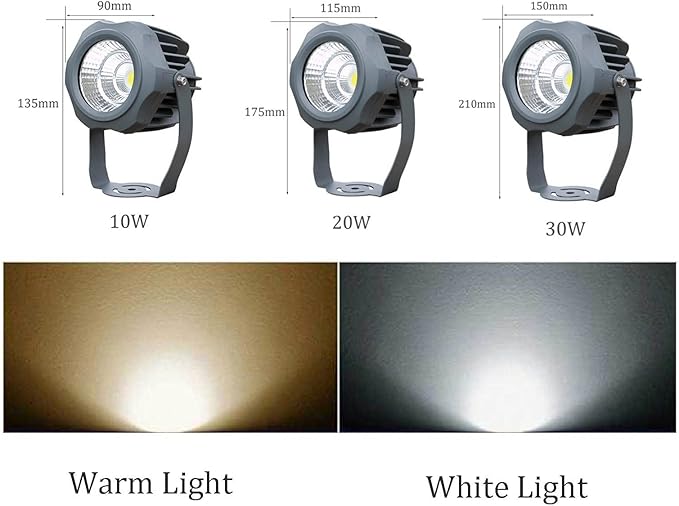 LED Spotlight COB Flood Light Outdoor Garden Lights IP67 Waterproof Adjustable Angle Tree Lamp for The Garden Plaza Advertising Signs Lawn Landscape Lights