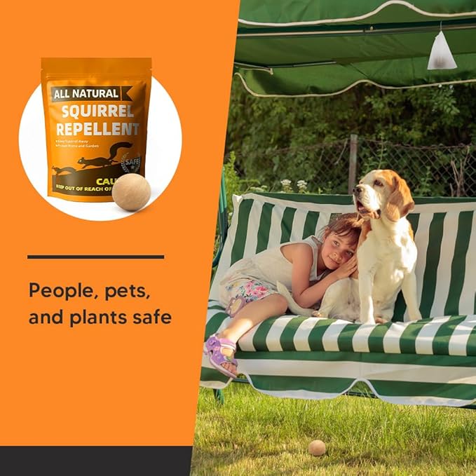 Squirrel Repellent Outdoor Squirrel Deterrent for Garden Chipmunk Repellent Outdoor Squirrel Away Squirrel Repellent for Attic/Trees/YardNatural Ingredients 8Packs