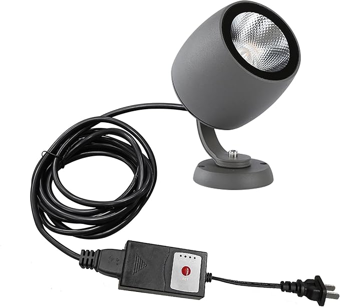 Kiven IP65 Waterproof LED Landscape Up Down Ligh LED Decorative Spotlight Lamp with Plug-in Cord and Timer for Indoor Outdoor Yard Step Statue LED Lawn Light (10W Warm White)