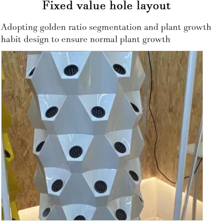 Large Capacity Hydrophonic Planter Grower Vertical Hydroponic System with LED Grow Light Food Grade ABS Material for Fruits Vegetables(6 Layers)
