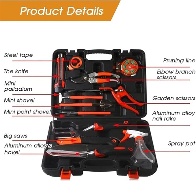 12 Piece Heavy Duty Garden Tools Set with Storage Organizer &amp Ergonomic Handle for Women and Men