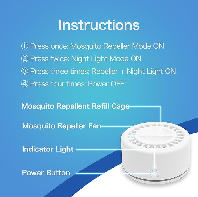 Mosquito Repellent Outdoor Patio Bug Repellent Outdoor Electronic Mosquito Repeller for Camping Outing Hiking Mosquito Control Device(2 Refill Citronella)
