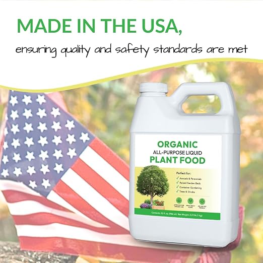 Organic All-Purpose Liquid Plant Food - Use on All Outdoor Plants: Flower Beds Vegetable Gardens Container Gardening | Concentrated Liquid Fertilizer Alternative (32oz 2 Pack Mixes to 64 Gallons)