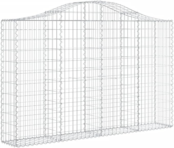 Galvanized Gabion Basket Set of 2 Silver Metal Raised Garden Bed 78.7 x 78.7 x 55.1 in Outdoor Planter for Stone Fence Patio Terrace