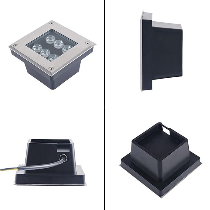 Outdoor Landscape Spotlights Underground Garden Light - LED Outdoor Recessed Square Spotlights Waterproof IP66 AC85-265V Recessed In-Ground Lamp for Garden Deck Lawn Te