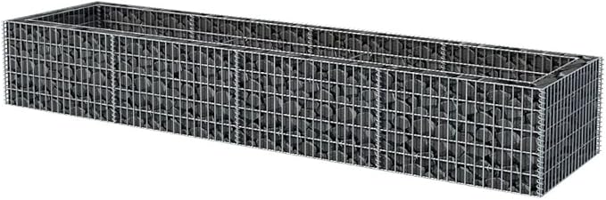 Gabion Raised Bed Baskets Cage Planter Raised Beds for Garden Balcony Patio Steel 141.7x35.4x19.7