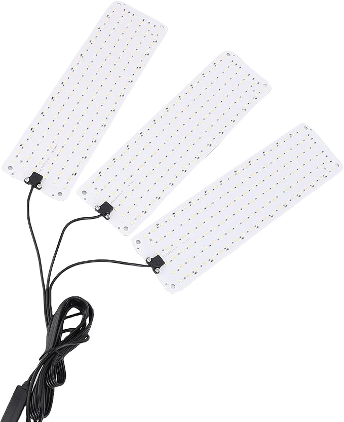 Zerodis Plant Lights and Accessories Spectrum Plant Growing Lamp Timer Function High PPFD Indoor Lamps Energy Saving Growth Light for Seed Starting Vegetables Plug and Play LED (3 Head)