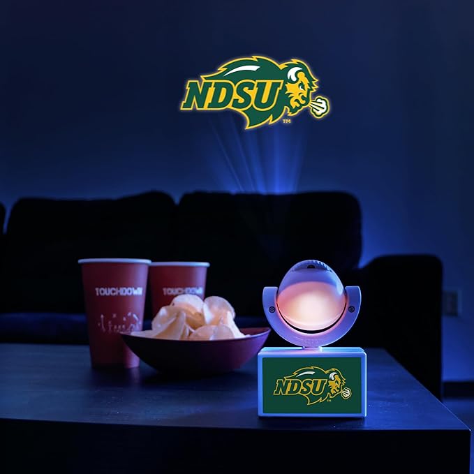 Sporticulture NCAA American Football NDSU - Adjustable Led Mini Spotlight Projector with 6 Team Logo Designs - Portable &amp Rechargeable Spotlight - Battery-Operated - 4.375” x 3.125”