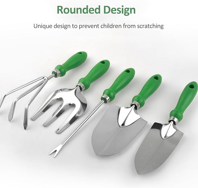 Garden Tool Set Premium Ergonomic Stainless Steel Hand Garden Tool Kit for Women and Men with Storage Bag for Outdoor Gardening Work