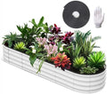PeakPursuit Galvanized Raised Garden Bed 8x2x1 Ft Metal Raised Garden Bed Outdoor Planter Box Oval Above Ground Garden Beds for Vegetables Flowers Herbs Open Bottom Metal Planter Box