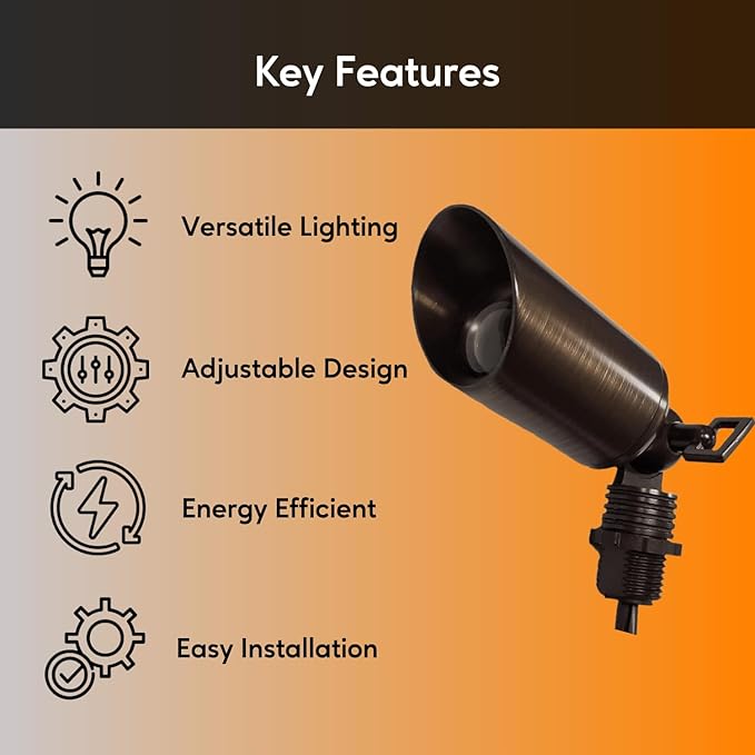 Ironsmith Lighting Products Adjustable Spot Light with Bronze Finish Lighting Fixture Solid Brass Construction Bi-Pin G4 Socket Spike Mount and LED Included