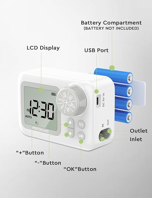 Automatic Watering System 15 Potted Indoor Houseplants Support Plant Waterer Vacation Plant Watering Devices with Digital Programmable Water Timer