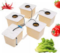 5-Buckets 2.91gal DWC Hydroponic System Kit Weed Growing Kit Indoor Dutch Buckets w Lid Hose Clay Pebbles Bucket Drip Growing System for Cultivating Tomatoes Peppers Sorrel Chard Kales