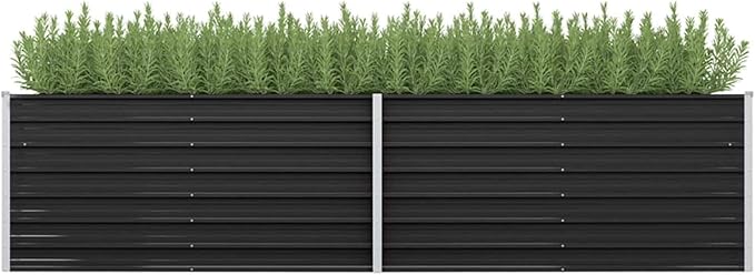 Raised Garden Bed Large Capacity Galvanized Steel Planter Box 126 x 31.5 x 30.3 in for Outdoor Vegetables Herbs and Flowers