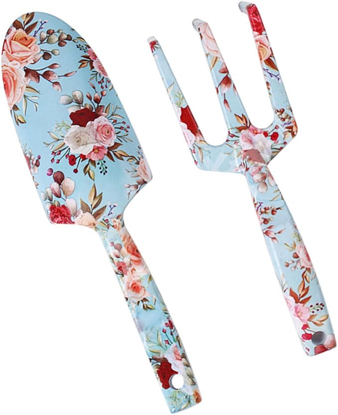 Women ' s Gardening Tool Set Hand Trowel Fork Durability Stainless Steel with Unique Floral Print Perfect for Various Task Gardening Tool for Women