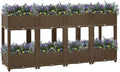 Raised Bed Natural Plant pots Outdoor Planter Box with 2 Shelves Suitable for Vegetables Grass Lawn Yard 63x15.7x28 Polypropylene