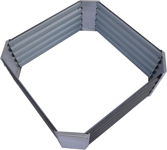 Galvanized Raised Garden Bed Outdoor Metal Quadrilateral Planter Box Deep Root Planters Boxes 2.65ft x 2.65ft Suitable for Plants Flowers Vegetables Herbs Fruits Dark Grey