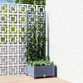 Garden Planter with Trellis Outdoor Raised Garden Bed for Climbing Plants Dark Gray 15.7x15.7x47.8 PP