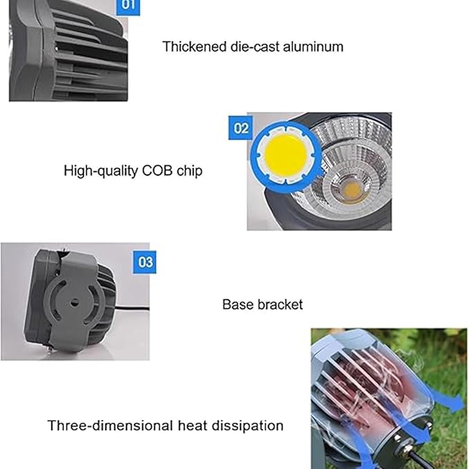 Led Spotlights - AC220V Outdoor LED Garden Light IP65 Waterproof Exterior Wall Lighting Engineering Lights Landscape Lighting for House Lawn Courtyard Park Tree Light(Warm White30W(ac220v))