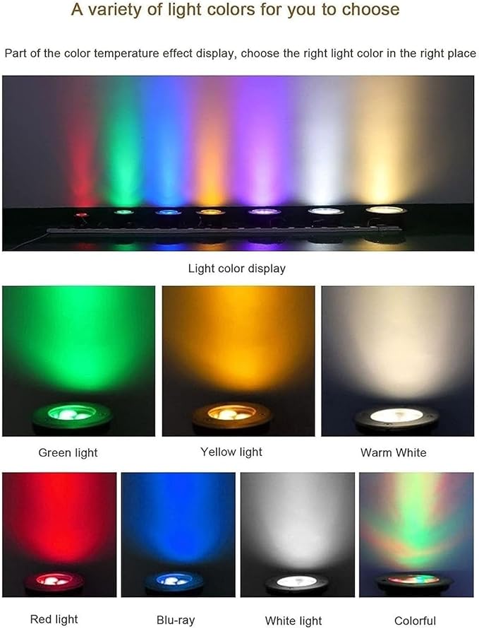 Submersible LED Fountain Light - Waterproof Underwater Pond Spotlight 12V AC Recessed Landscape Lamp for Garden Patio and Pathway