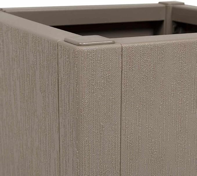 Garden Planter Gray 36x36x35 cm Polypropylene Outdoor Indoor Fade Resistant Textured Finish Raised Garden Bed for Plants